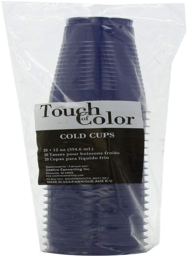 أكواب بلاستيكية فاخرة من كرييتف كونفرتينغ، سعة 12 أونصة، لون كحلي، عبوة من 20 كوبًا